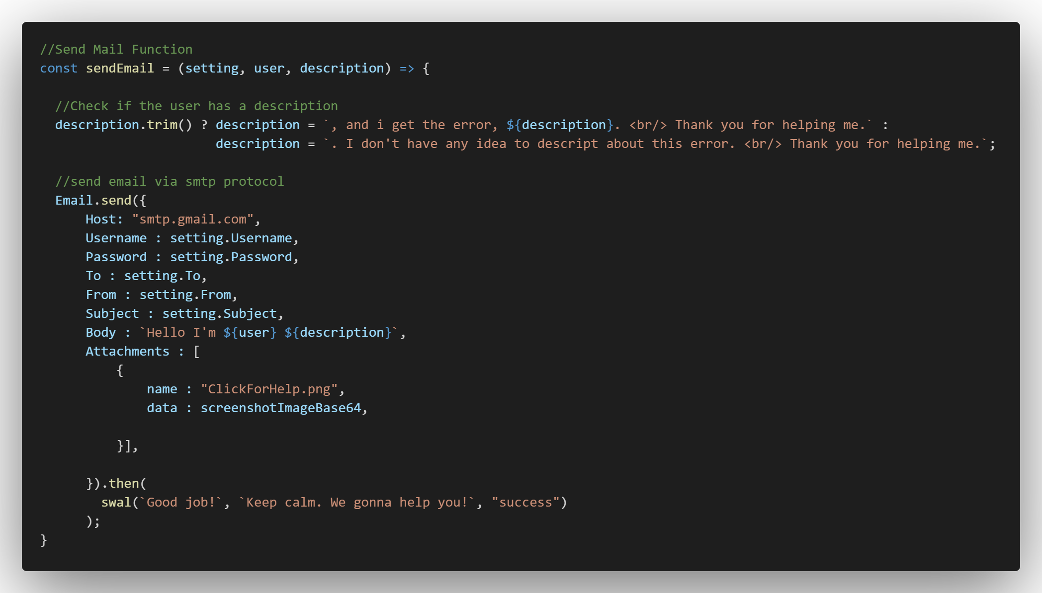 Requirements CDN screenshoot code